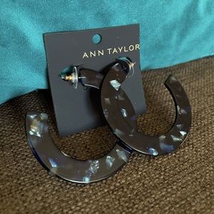Black and blue statement hoops